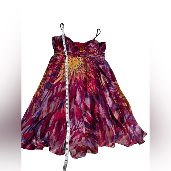 Vintage Alberto Makali 100 Silk Whimsical Fairy Y2K Beaded Jeweled Dress Size 12 - Picture 7 of 11